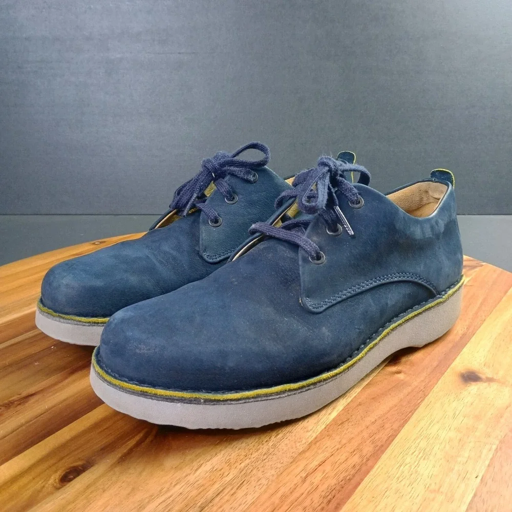 Samuel Hubbard Mens 9.5 M Navy Nubuck Free Oxford Leather‎ Shoes Vibram Sole